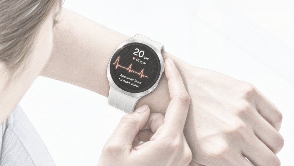 Pessoa consulta medição cardíaca no Galaxy Watch9