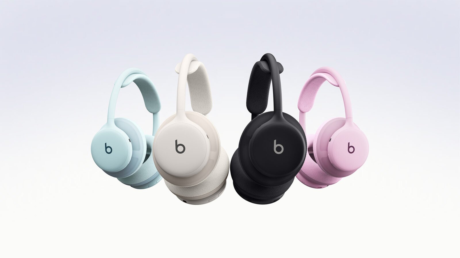 Headphones Beats 360 nas cores preta, Cloud, rosa e azul