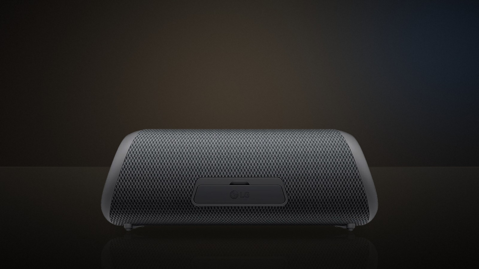 LG XBOOM Go XG7 em composição editorial do Guia do Áudio a partir da foto real do produto