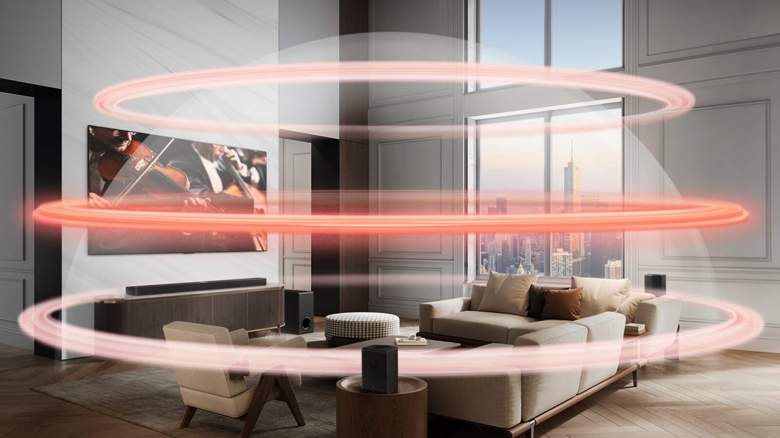 Soundbar LG S90TY com subwoofer sem fio e alto-falantes de altura Dolby Atmos