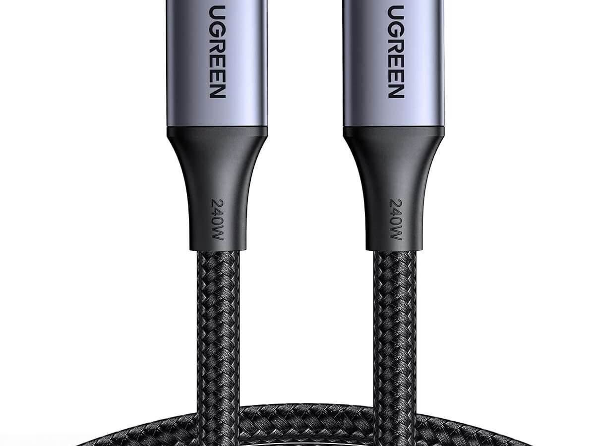 Cabo USB-C para USB-C UGREEN de 240 W com capa de nylon trançado