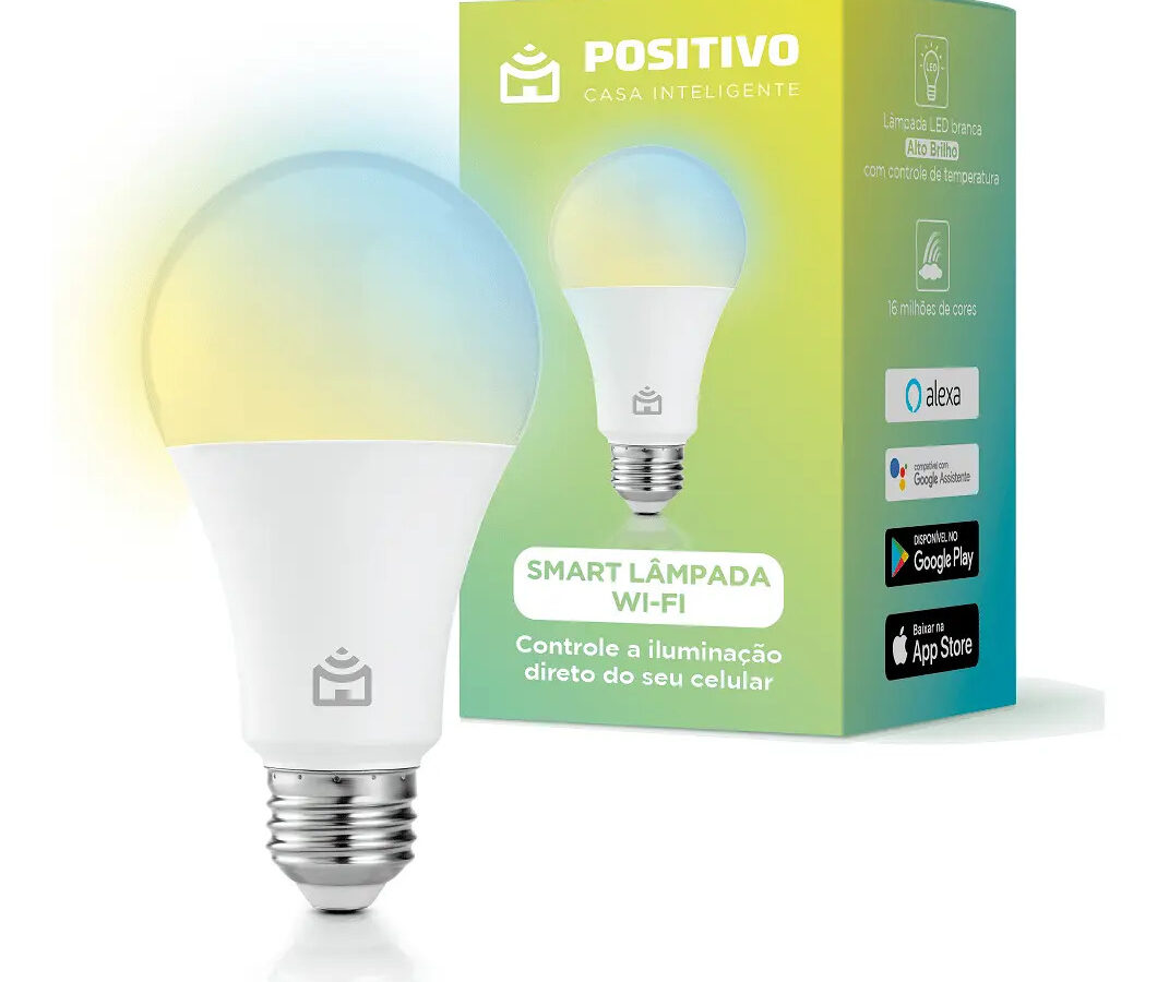 Lâmpada inteligente Wi-Fi Positivo RGB, item do kit barato de casa inteligente