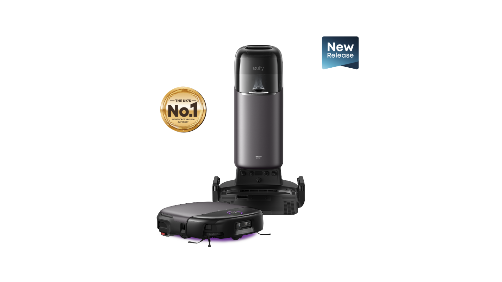 Robô aspirador eufy Omni S2 Pro com estação de limpeza automática, imagem oficial da Anker