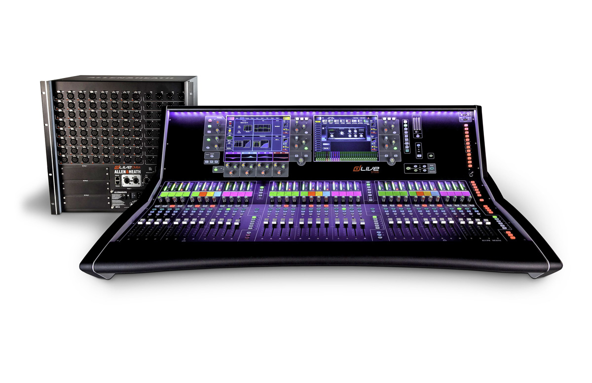 Mesa de som digital Allen & Heath dLive S7000 com rack DM64