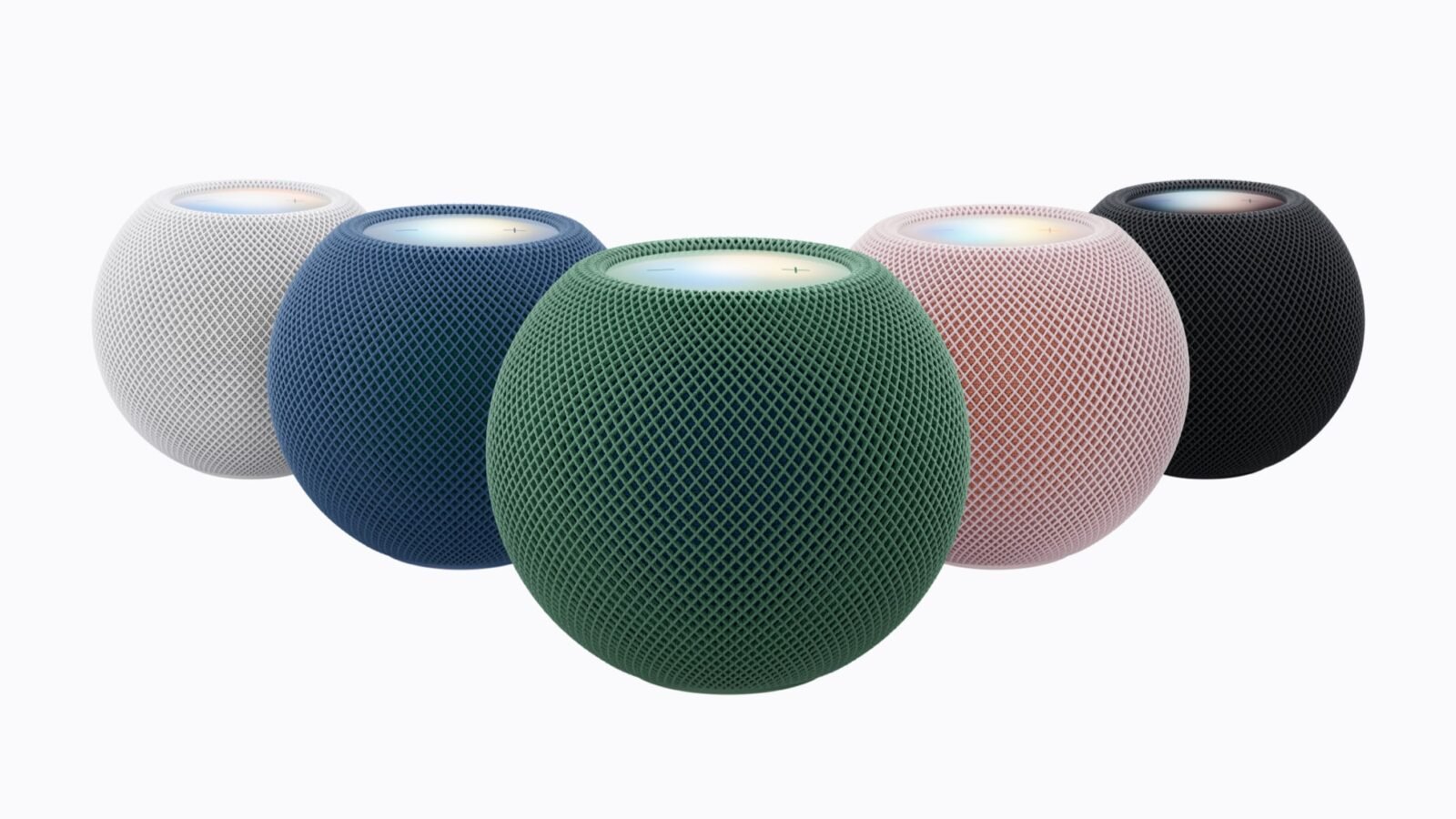 Alto-falante inteligente Apple HomePod mini 2 nas cores rosa, verde, azul, branco e meia-noite