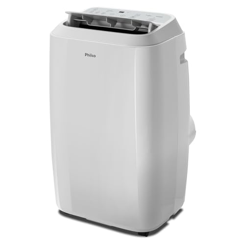 Ar-condicionado portátil Philco branco de 12.000 BTUs em fundo branco