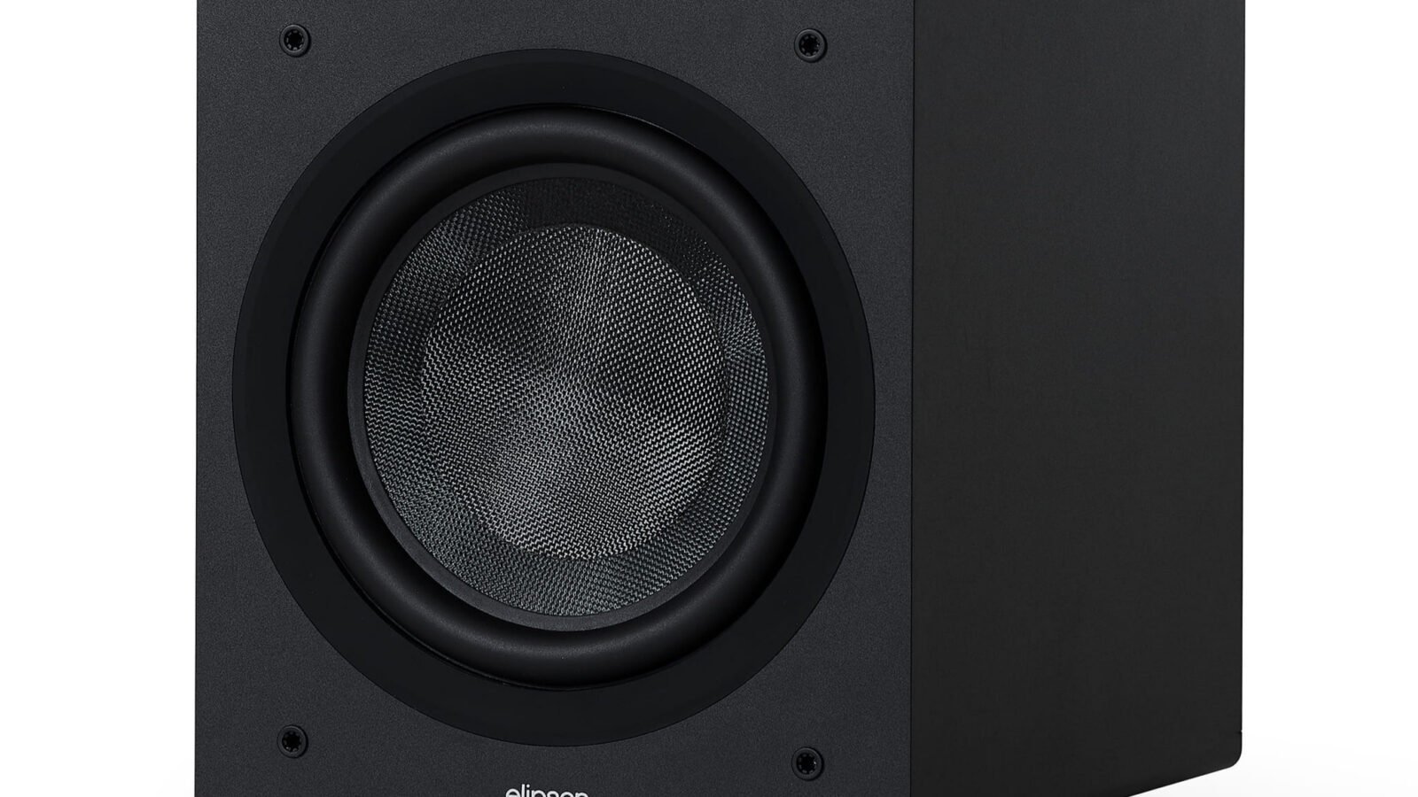 Subwoofer ativo Elipson Classic Sub 10 em gabinete preto com woofer frontal de 10 polegadas