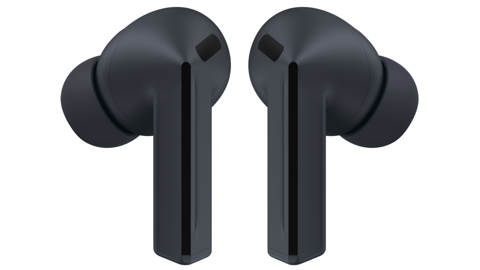 Fones Samsung Galaxy Buds3 FE na cor preta com o estojo de carregamento