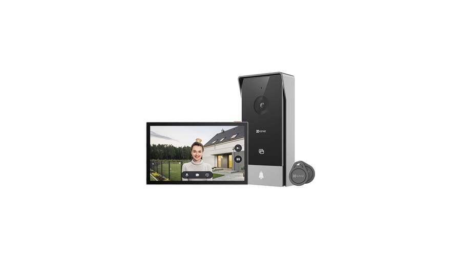 EZVIZ HP5 com monitor, videoporteiro e tag completos — divulgação EZVIZ