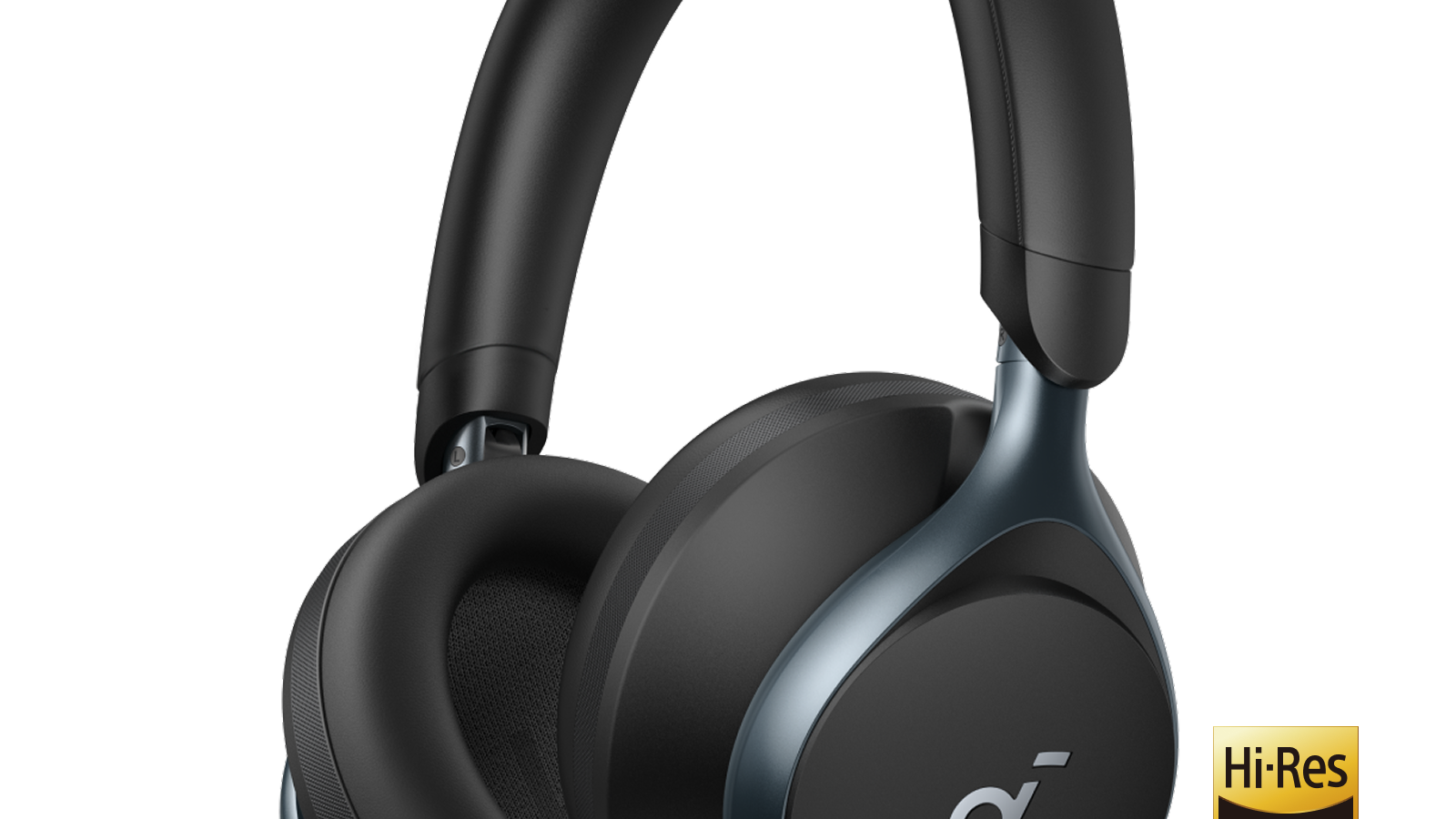 Headphone over-ear Soundcore Space One preto com cancelamento de ruído, em foto oficial do fabricante