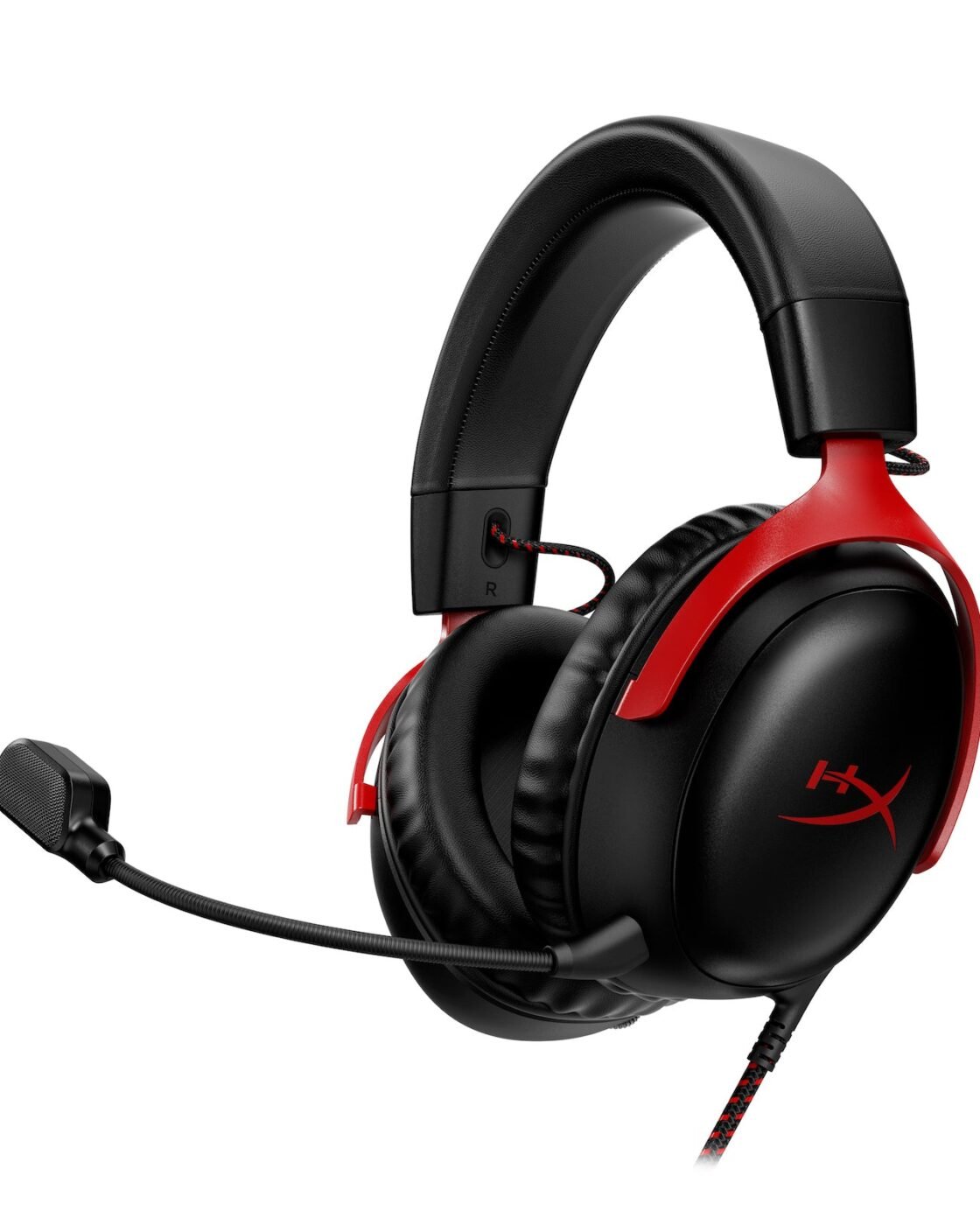 Headset gamer HyperX Cloud III vermelho e preto com microfone destacável