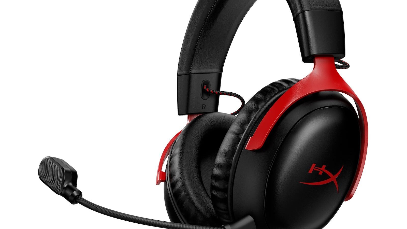 Headset gamer HyperX Cloud III vermelho e preto com microfone destacável