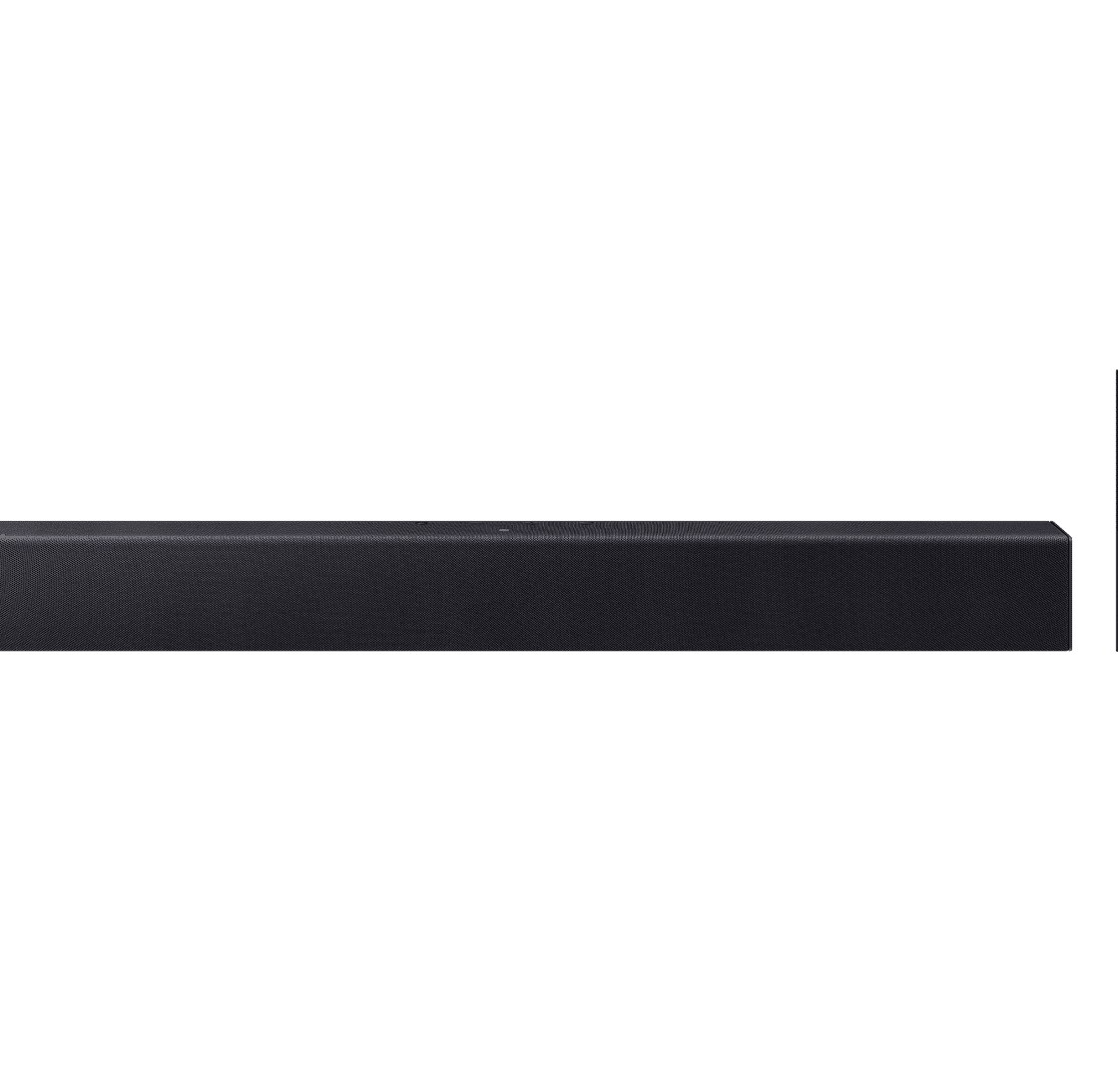 Soundbar Samsung HW-B400F, barra 2.0 compacta de cor preta com woofer integrado