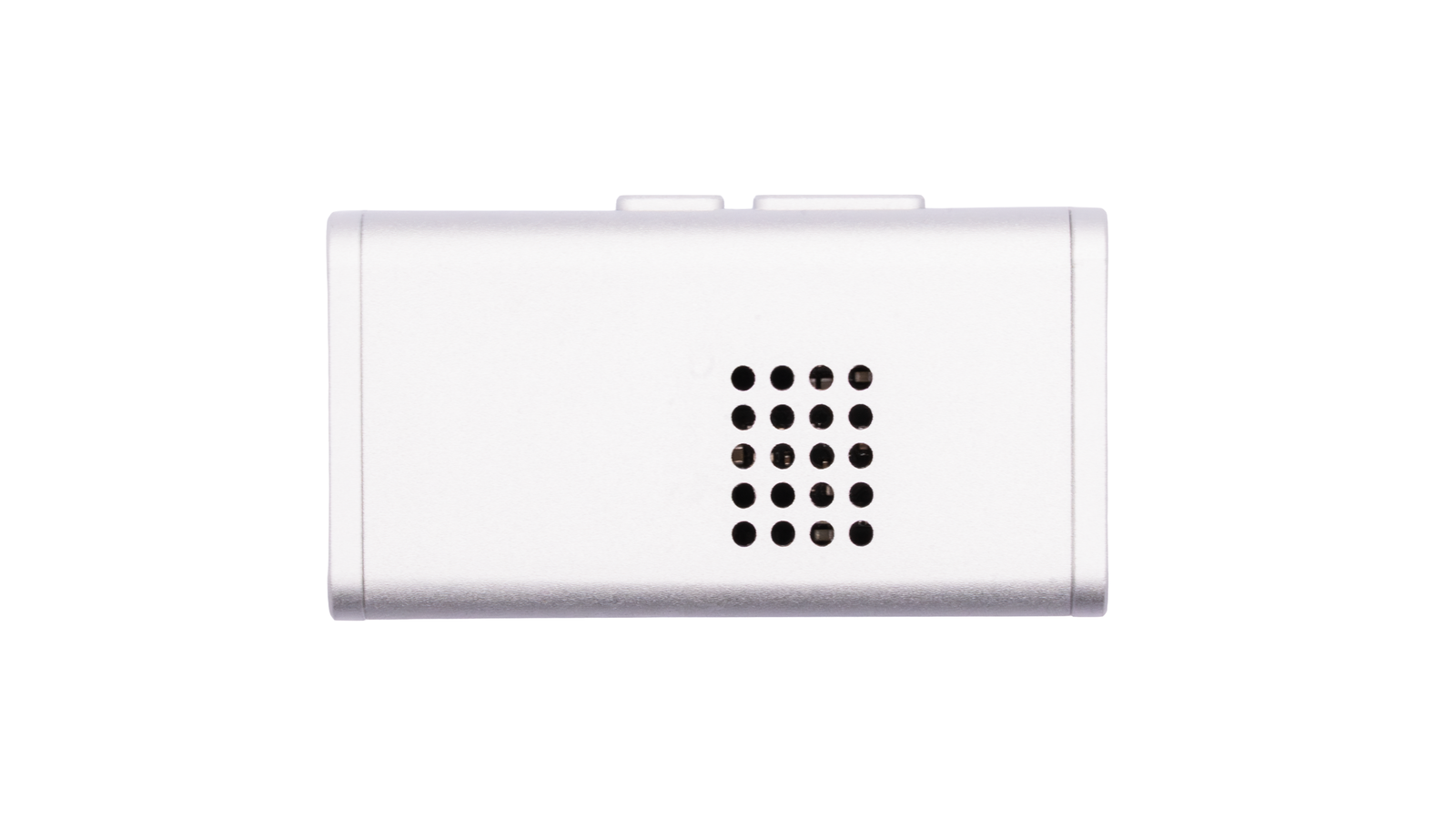 DAC/amplificador portátil Moondrop Dawn Pro 2 em alumínio prateado sobre fundo branco