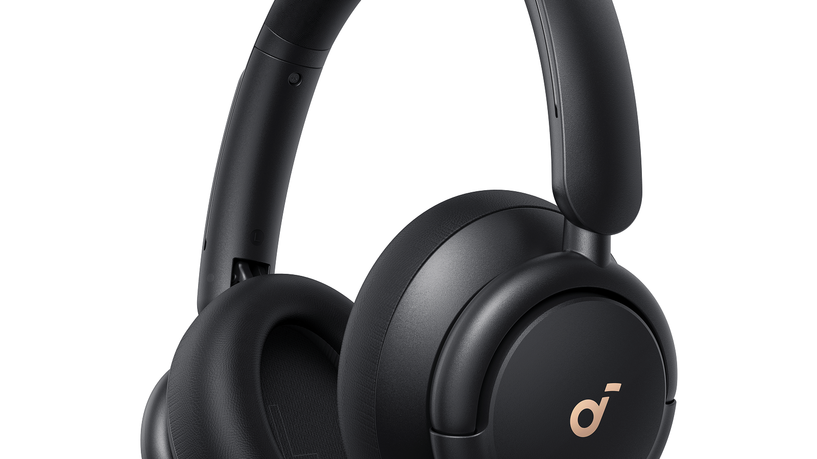 Headphone Soundcore Life Q30, da Anker, na cor preta, com conchas over-ear e haste ajustável, em fundo branco