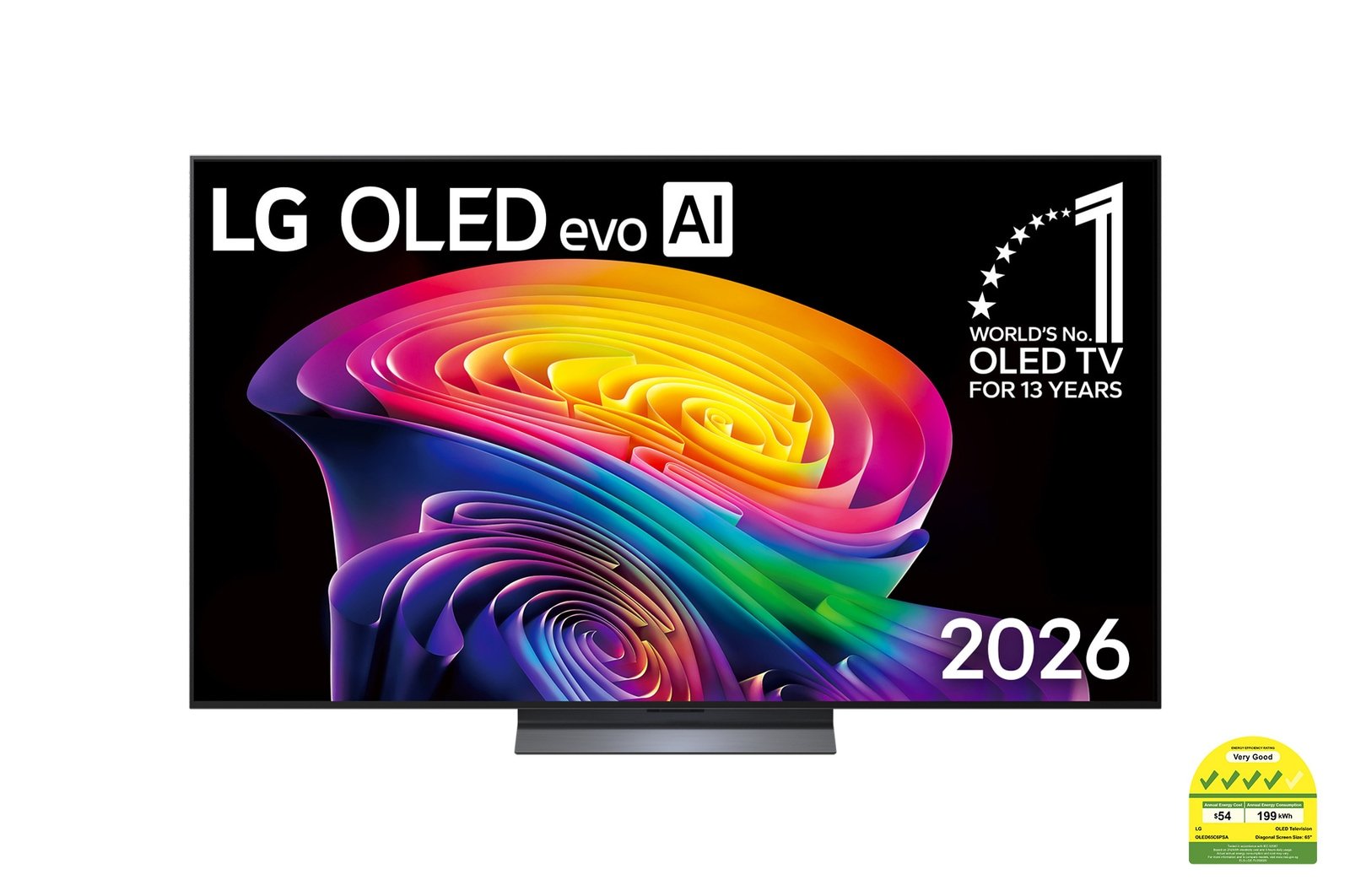 TV LG OLED evo C6 2026 vista de frente — imagem oficial LG